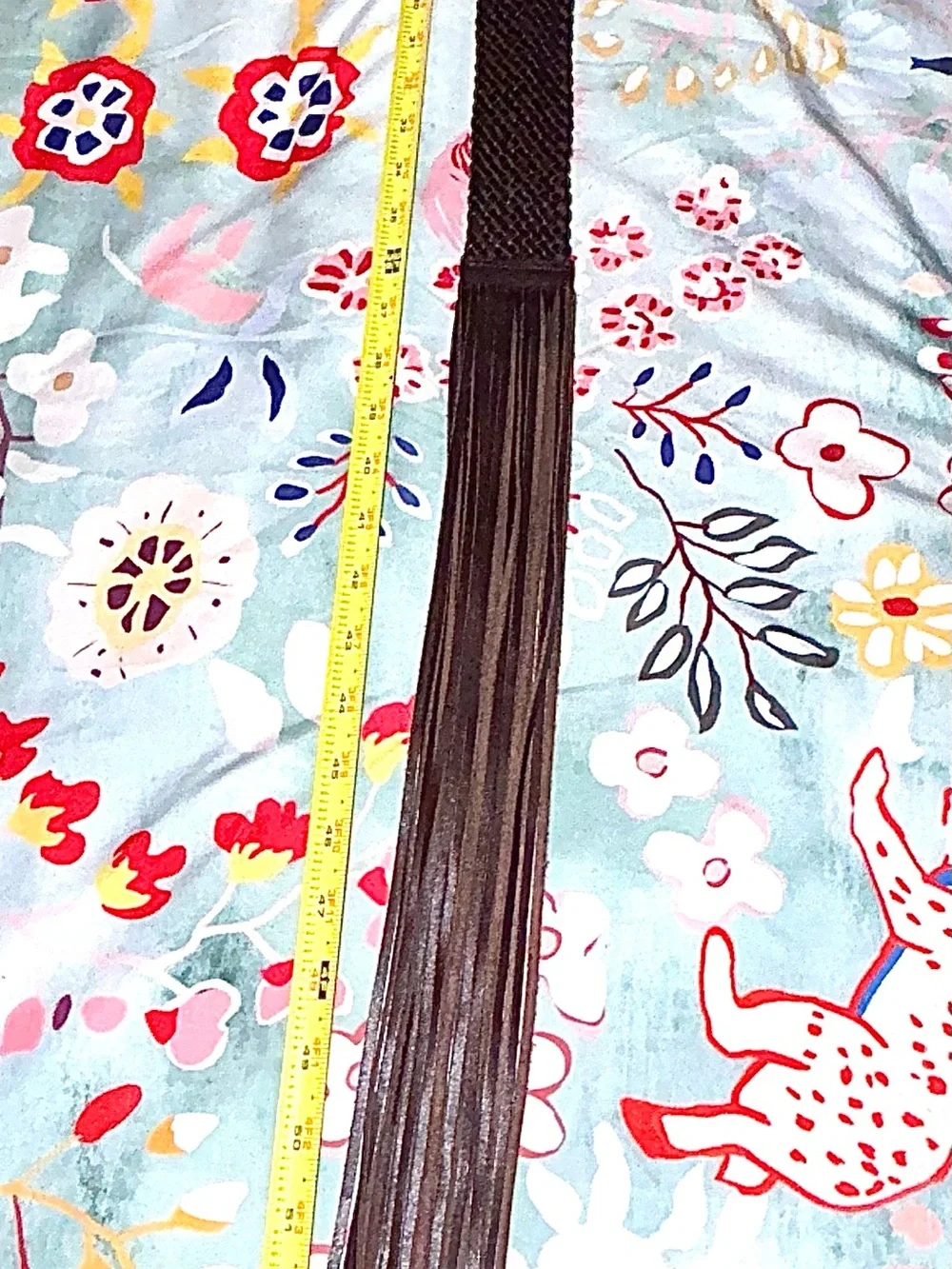 WOW - Vintage Y2K J. Crew Braided Leather Fringe Belt - Dark Brown